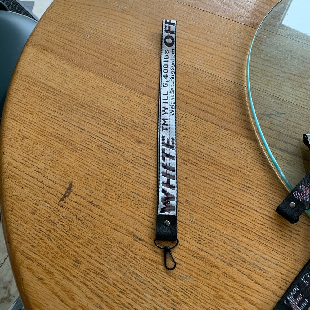 white off-white lanyard (long version)